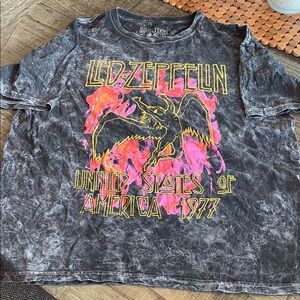 Led-Zeppelin Black and Pink Short Sleeve Tees for Effortless Style